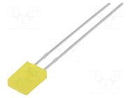 LED; yellow; rectangular; 2x5x7mm; 10mcd; 110°; Front: flat; 20mA LUMEX