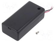 Holder; 6F22,6LR61; Batt.no: 1; cables; 150mm; bronze; with switch COMF