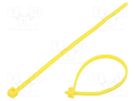 Cable tie; L: 100mm; W: 2.45mm; polyamide; 80N; yellow; Ømax: 22mm HELLERMANNTYTON