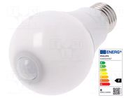 LED lamp; white warm; E27; 230VAC; 806lm; P: 8W; 280°; 2700K PHILIPS