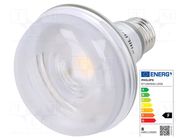 LED lamp; white warm; E27; 230VAC; 670lm; P: 8W; 36°; 2700K PHILIPS