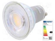 LED lamp; warm white; GU10; 230VAC; 670lm; P: 6.7W; 60°; 3000K PHILIPS