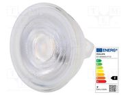 LED lamp; warm white; GU5,3; 12VAC; 621lm; P: 7W; 36°; 2700K PHILIPS