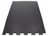 Anti fatigue mat; Width: 0.6m; L: 0.9m; rubber; black; Bubblemat COBA EUROPE