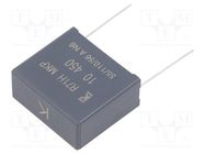 Capacitor: polypropylene; R71; 10uF; 32x28x14mm; THT; ±10%; 27.5mm KEMET