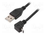 Cable; USB 2.0; USB A plug,USB B micro plug (angle); 1.8m; black GEMBIRD