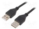 Cable; USB 2.0; USB A plug,both sides; 1.8m; black; Cablexpert GEMBIRD