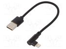 Cable; USB 2.0; Apple Lightning angled plug,USB A plug; 0.2m GEMBIRD