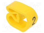 Markers; Marking: 2; 8÷16mm; PVC; yellow; -30÷80°C; leaded; CLI C WEIDMÜLLER