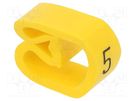 Markers; Marking: 5; 8÷16mm; PVC; yellow; -30÷80°C; leaded; CLI C WEIDMÜLLER