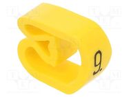 Markers; Marking: 9; 8÷16mm; PVC; yellow; -30÷80°C; leaded; CLI C WEIDMÜLLER