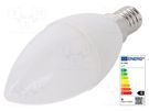 LED lamp; warm white; E14; 220/240VAC; 470lm; P: 5.5W; 200°; 3000K V-TAC