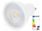 LED lamp; warm white; GU10; 220/240VAC; 480lm; P: 6.5W; 110°; 3000K V-TAC