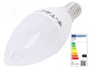 LED lamp; white warm; E14; 220/240VAC; 600lm; P: 7W; 200°; 3000K V-TAC