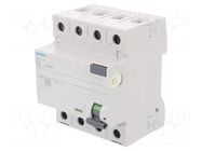 RCD breaker; Inom: 25A; Ires: 30mA; Poles: 3+N; 230/400VAC; IP20 SIEMENS