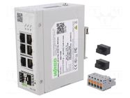 Switch Ethernet; managed; Number of ports: 8; 9÷48VDC; RJ45,SFP WAGO