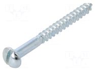 Screw; for wood; 5x50; Head: button; slotted; 1.2mm; steel; zinc BOSSARD