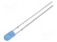LED; blue; 3mm; 30°; Front: convex; 2.8÷3.6VDC; No.of term: 2 OPTOSUPPLY