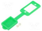 Socket gasket with dust cap; SLIM; green; 29mm; Gasket: silicone CLIFF