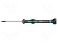 Screwdriver; precision; hex key,spherical; HEX 3mm WERA