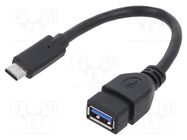 Cable; OTG,USB 3.0; USB A socket,USB C plug; 0.2m; black; bag GEMBIRD
