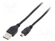 Cable; USB 2.0; USB A plug,USB B mini plug; gold-plated; 1.8m GEMBIRD