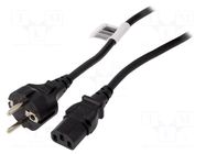 Cable; 3x1mm2; CEE 7/7 (E/F) plug,IEC C13 female; 2.5m; black QOLTEC