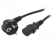 Cable; 3x0.75mm2; CEE 7/7 (E/F) plug angled,IEC C13 female QOLTEC