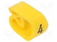 Markers; Marking: 4; 8÷16mm; PVC; yellow; -30÷80°C; leaded; CLI C WEIDMÜLLER