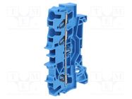 Splice terminal: rail; 2.5mm2; ways: 1; terminals: 3; blue; 2002 WAGO