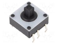 Microswitch TACT; Pos: 2; 0.02A/15VDC; PCB,THT; none; 2.6N; 4.3mm KNITTER-SWITCH