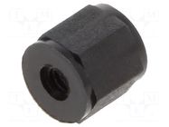 Screwed spacer sleeve; hexagonal; polyamide; M2; L: 5mm; black DREMEC