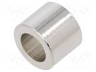 Spacer sleeve; 8mm; cylindrical; brass; nickel; Out.diam: 10mm DREMEC
