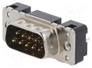Connector: D-Sub; PIN: 9; socket; male; on PCBs; straight; THT; M3 HARTING