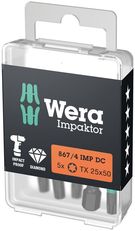 867/4 IMP DC TORX® DIY Impaktor bits, 5 x TX 25x50, Wera