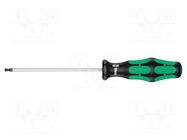 Screwdriver; hex key,spherical; HEX 3mm; Blade length: 100mm WERA