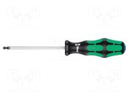 Screwdriver; hex key,spherical; HEX 4mm; Blade length: 100mm WERA