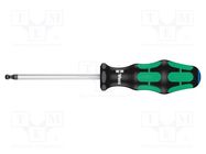 Screwdriver; hex key,spherical; HEX 5mm; Blade length: 100mm WERA