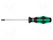 Screwdriver; hex key,spherical; HEX 6mm; Blade length: 125mm WERA