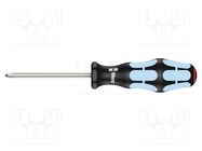 Screwdriver; Phillips; PH1; Blade length: 80mm; Overall len: 178mm WERA