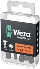 868/4 IMP DC DIY Impaktor square head socket bits, 5 x # 2x50, Wera