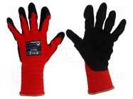 Protective gloves; Size: 7,S; red; polyester; Opty WONDER GRIP