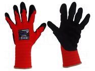 Protective gloves; Size: 7,S; red; polyester; Opty WONDER GRIP