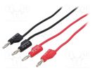 Test leads; Umax: 30V; Imax: 6A; Len: 1m; with 4mm axial socket VELLEMAN