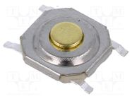 Microswitch TACT; SPST; Pos: 2; 0.05A/12VDC; SMD; none; 2.55N; 0.8mm E-SWITCH