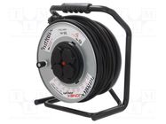 Extension lead; reel,with non-rotating sockets; Sockets: 4; 50m JONEX