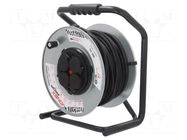 Extension lead; reel,with non-rotating sockets; Sockets: 4; 40m JONEX