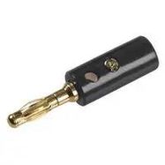 BANANA PLUG, GOLD PLATED, BLACK