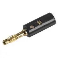 BANANA PLUG, GOLD PLATED, BLACK