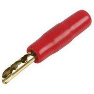 BANANA PLUG AND JACK, GOLD PLATED, RED